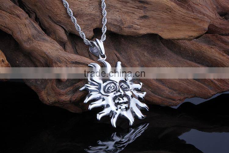 Hot sale products fashion stainless steel sun pendant
