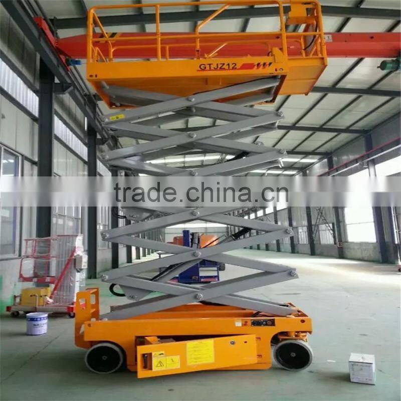 10 m battery powered self propelled scissor lift platform