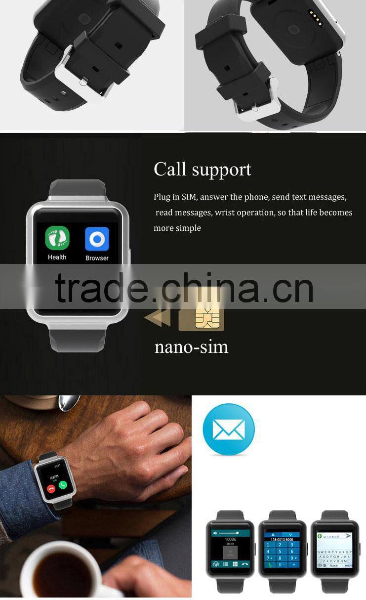 Newest Android 5.1 3G WCDMA 850/2100Mhz 3.0MP HD camera smartphone calling watch with GPS