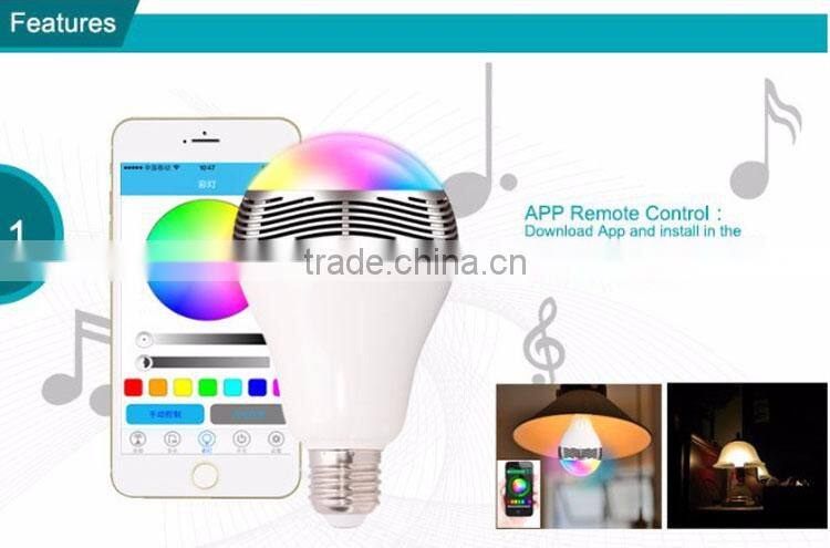 E27 Best selling 2016 good quality 4.0 wireless bluetooth lighted speaker