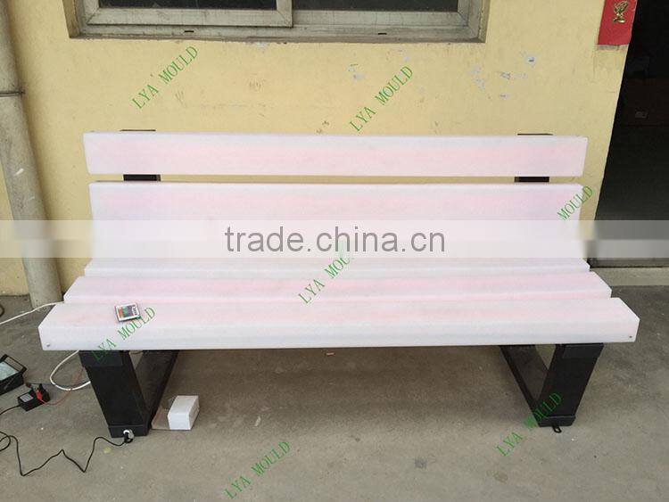 White color changed led light plastic garden bench