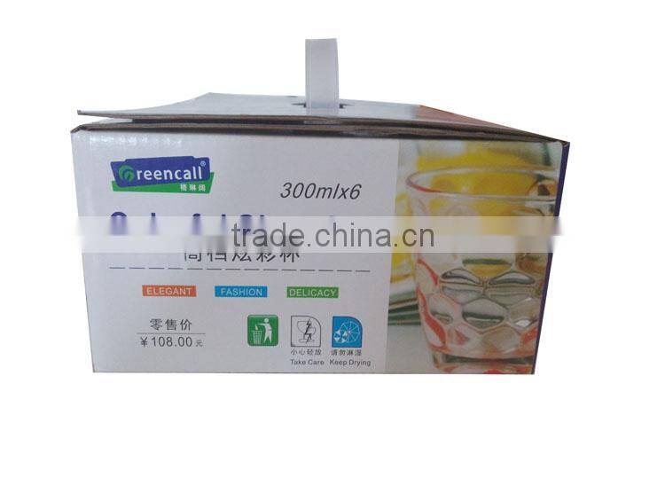 6 pcs/set 300ml Colorful Glass Tea Cup coffee cup