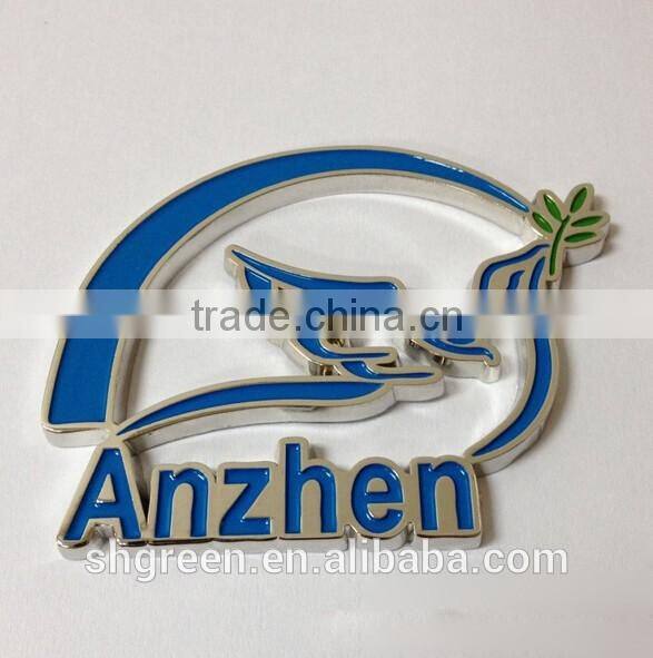 Chic shiny golden metal swing tag for plastic product