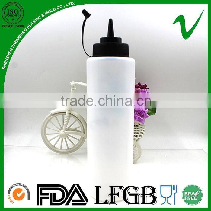 1liter LDPE empty plastic squeeze sauce bottle with dropper cap