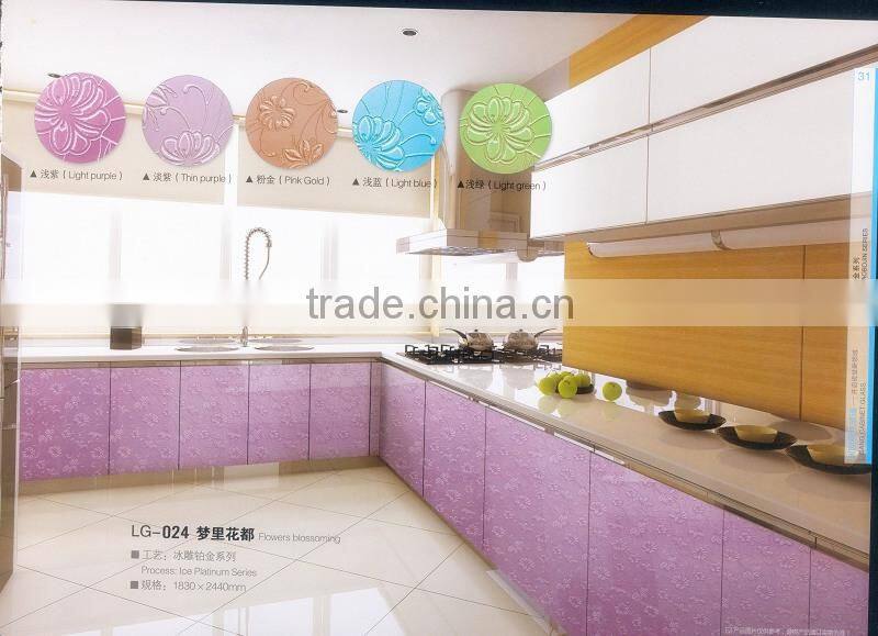 decorative kitchen cabinet tempered glass