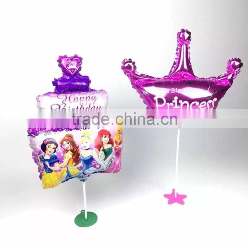Shopping children/kids gift helium lollipop cartoon balloon,aluminium crown foil balloon on shopping