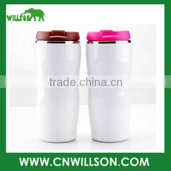 Hot Sales 350ml double wall stainless steel promotional thermal travel coffee mug with insert paper