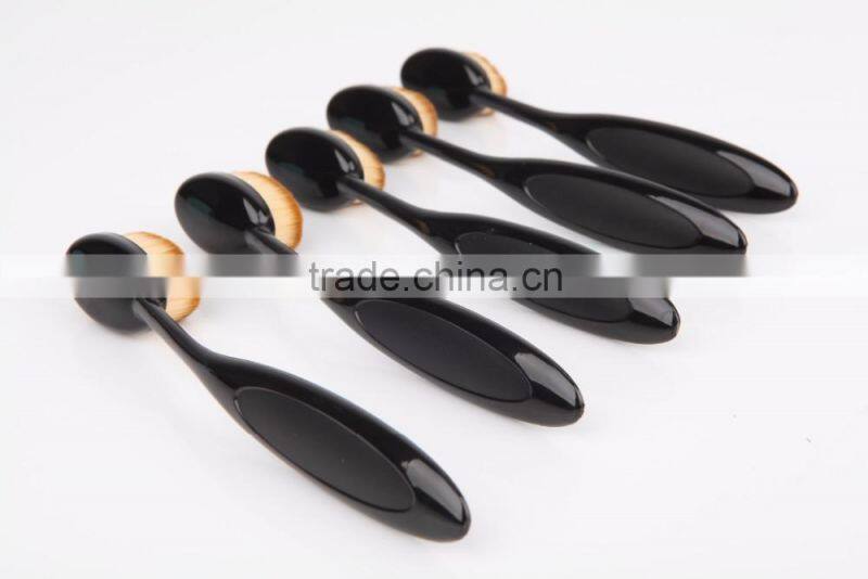New docolor oval brush sets 10pcs beauty essential make up professional oval make up brushes with holder