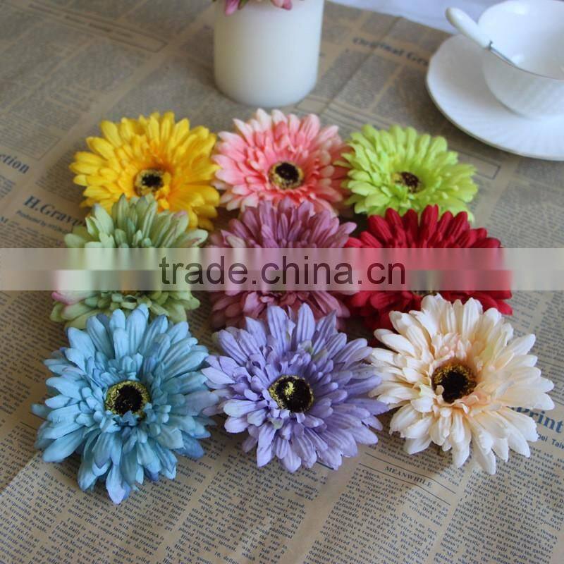 HT041 artificial colorful decorative daisy flower head