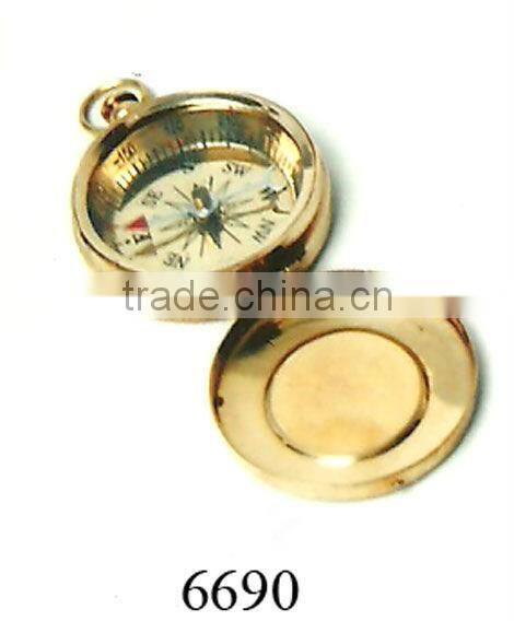 Promotional metal brass gold plated compass