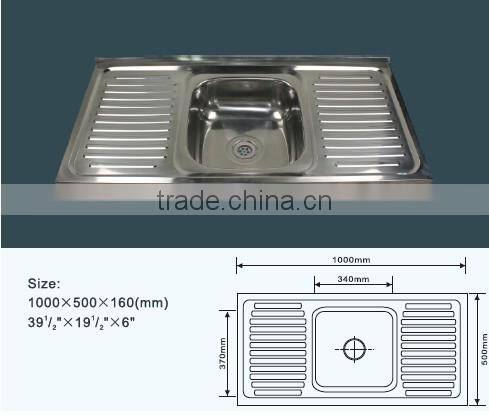 export Iraq hot style JZ-825 100x50 stainless steel sink