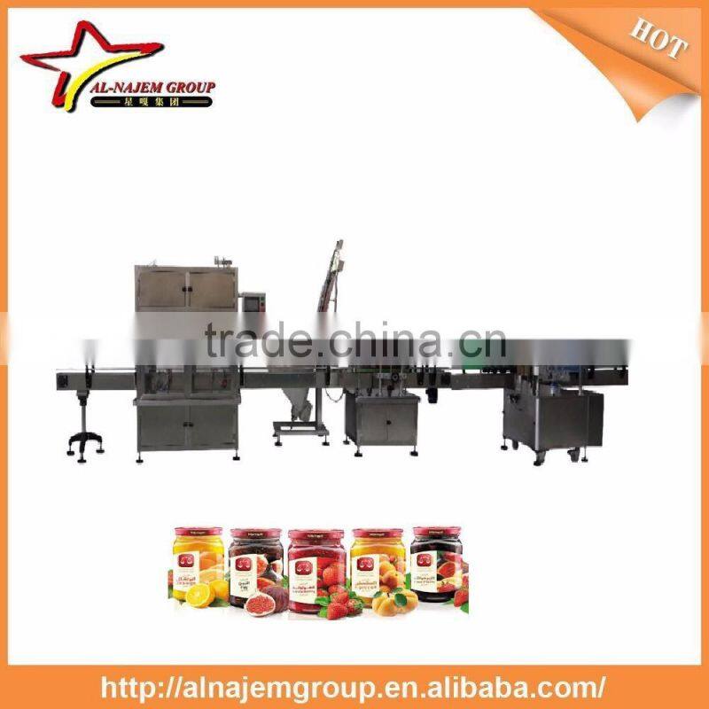 Automatic linear filling capping labeling machine bottle packaging line for fruit jam