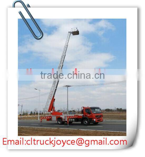 Howo 32m fire truck with aerial ladder, Sino fire sprinkler truck