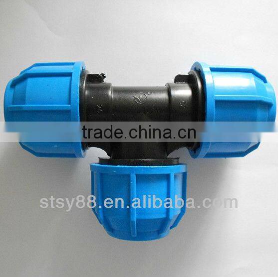 pp compression fittings plastic equal tee