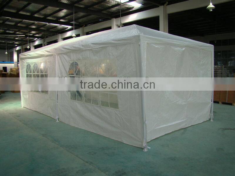 3*6m PE gazebo with two sidewalls and doors