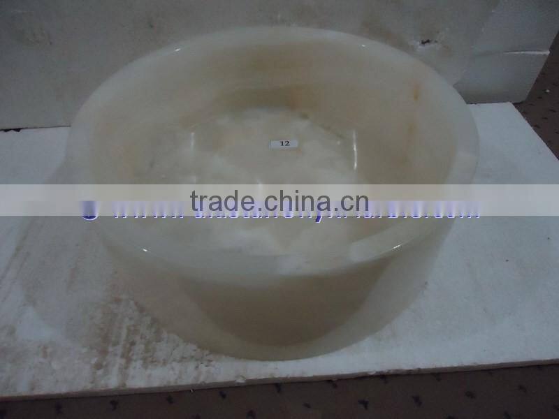NICE & SHINE PURE WHITE ONYX ROUND BOWL SHAPED SINKS AND BASINS