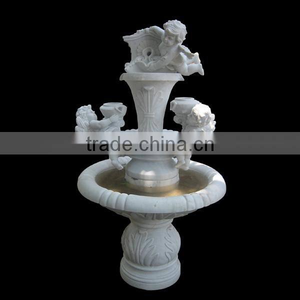 Angel Carved Stone Fountain for Outdoor
