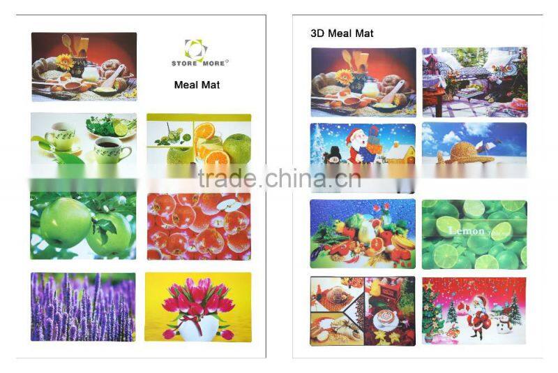 Wine and Fruits 3D Printting PP Washable Placemats