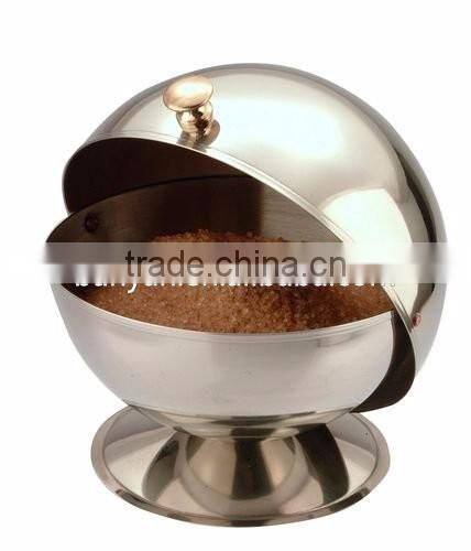 Stainless Steel Spice Jar Condiment Server Sugar Bowl with Rolltop Lid
