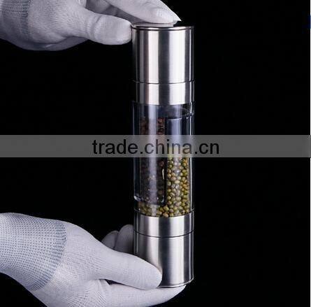 CY181 Multifunctional Manual Stainless Steel Pepper Mill With Two Storage Container peper grinder