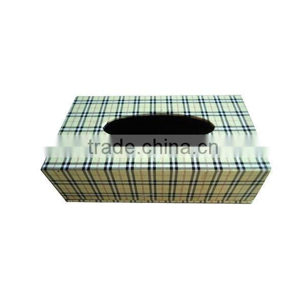 Rectangular wooden tissue box design