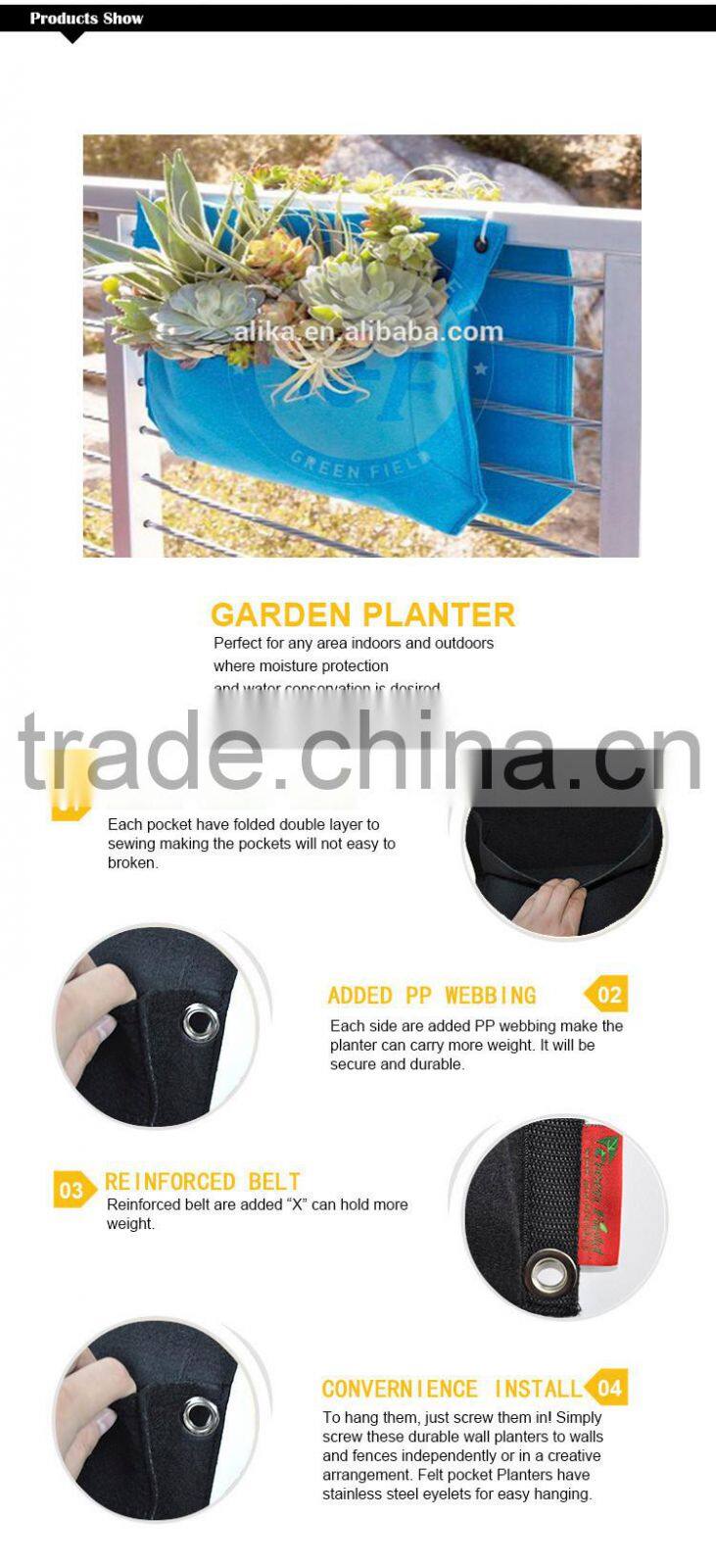Fence grow bags hanging felt planter bags living wall planter