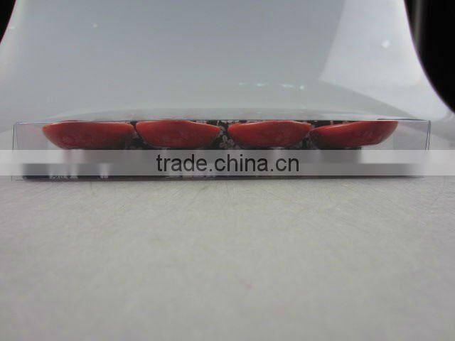 4 pcs red glazed porcelain spoon set