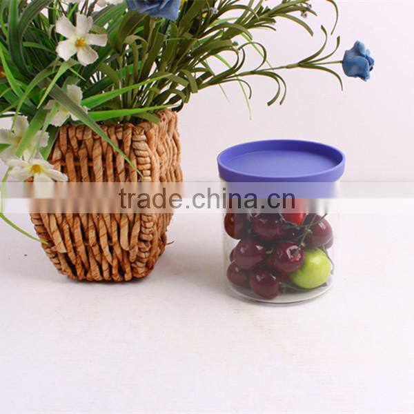 round borosilicate glass jar