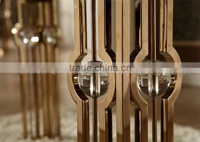 luxury rose gold stainless steel dining table design marble top