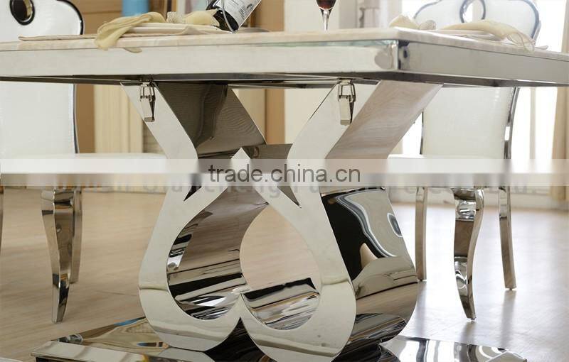 Metal Heart-Shaped Leg Marble Table Chair