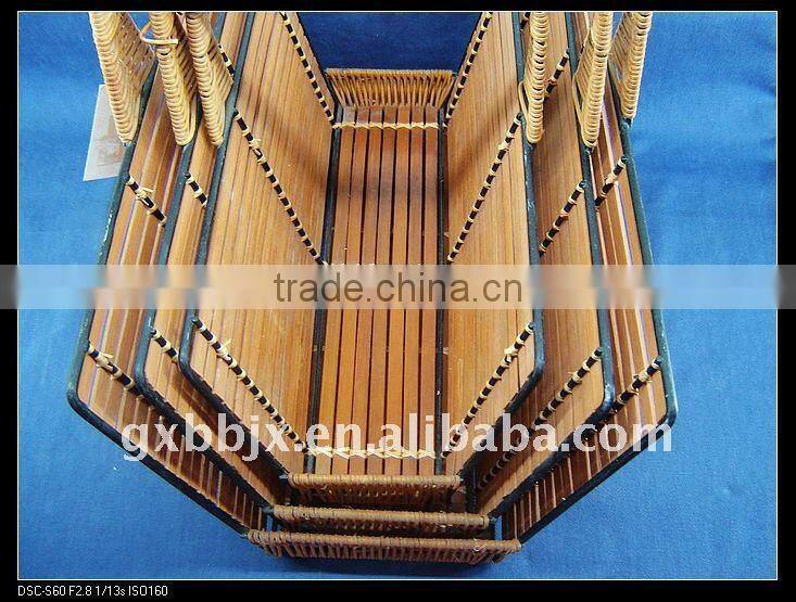 Bamboo woven hanging storage holder