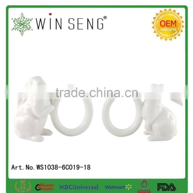 Ceramic Rabbit-Rabbit ceramic napkin ring -ceramic napkin holder, napkin ring.