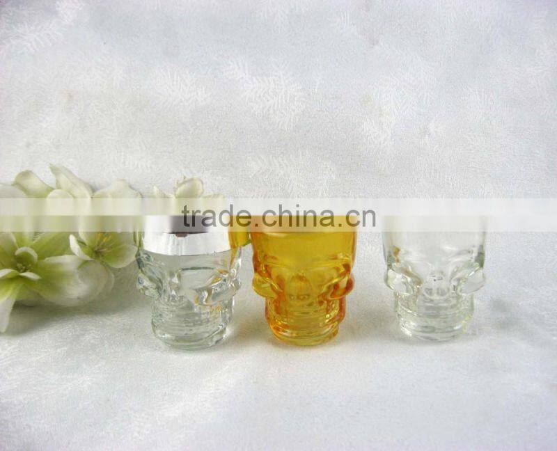 50ml colored round shaped skull shot wine glass / drinking glass