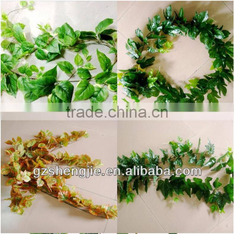 SJZJN 2560 green decorative maple leave artificial decorative vines