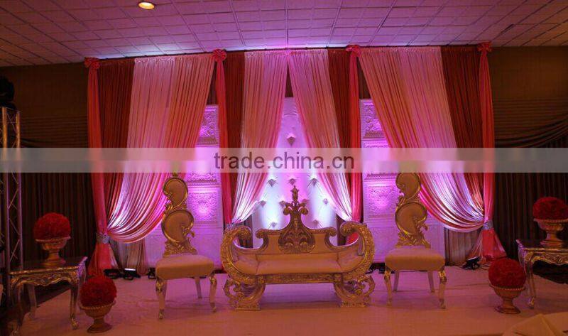 Miller gold color bride and groom royal wedding chair