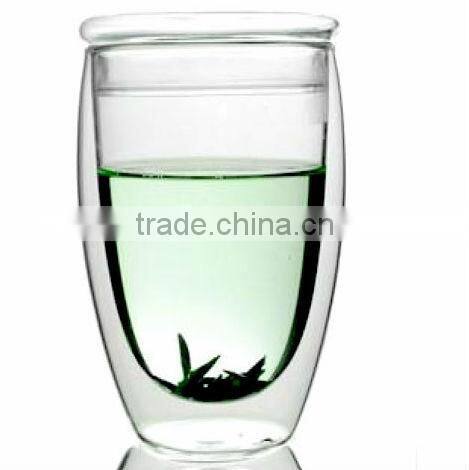 Borosilicate Double Wall Glass Cup With Lid