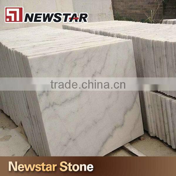 Newstar Standard Size Bianco Carrara White Marble Flooring Stone Tile