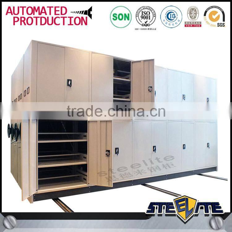 Office large capacity closed high density steel mobile file storage cabinet for box files mobile shelving
