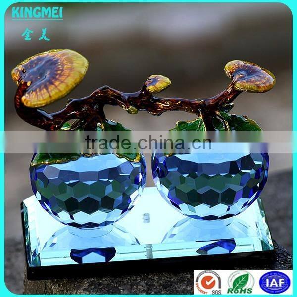 Cute crystal lotus flower calabash model for home decoration