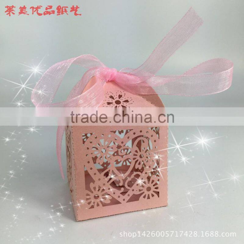 Customized foldable sweet wedding candy box romantic paper wedding box