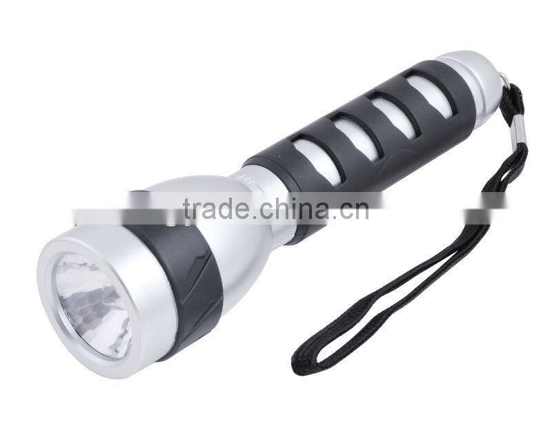 household 2xaa battery plastic krypton blub flash light with rubber girp keep not slip