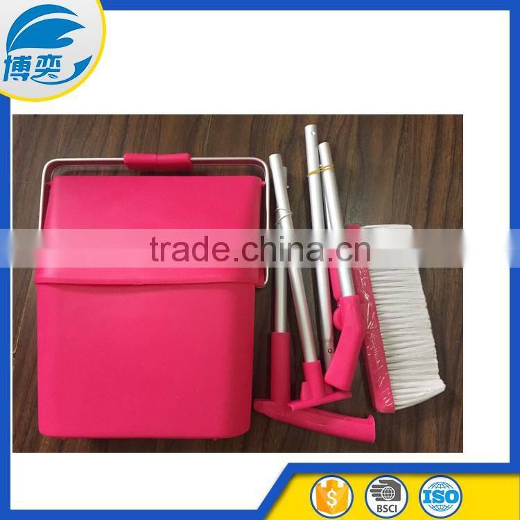 high quality plastic long handle dustpan with brush set