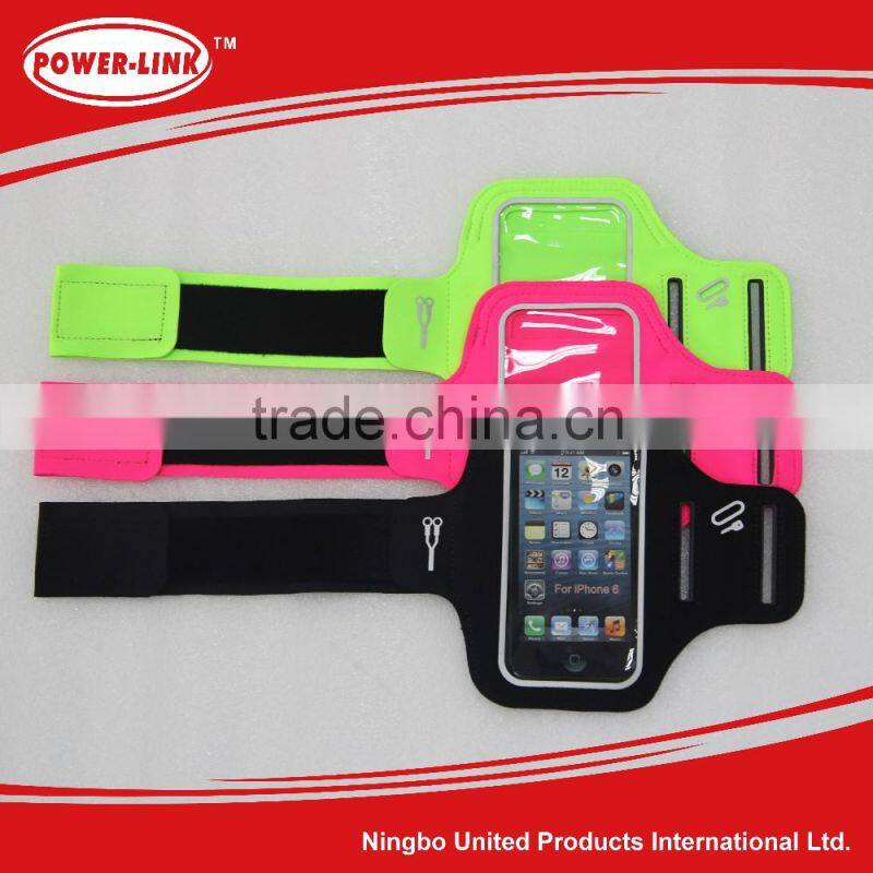 Colorful fluoresence Mobile phone PVC water-proof armbands Reflective article for 4.7 inch phone