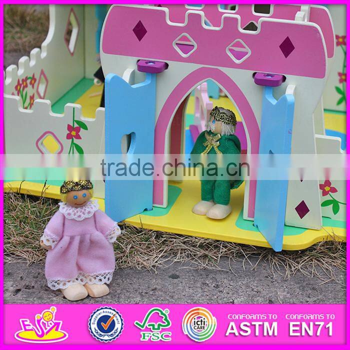 Top fashion kids pretend indoor wooden castle W06A001-S