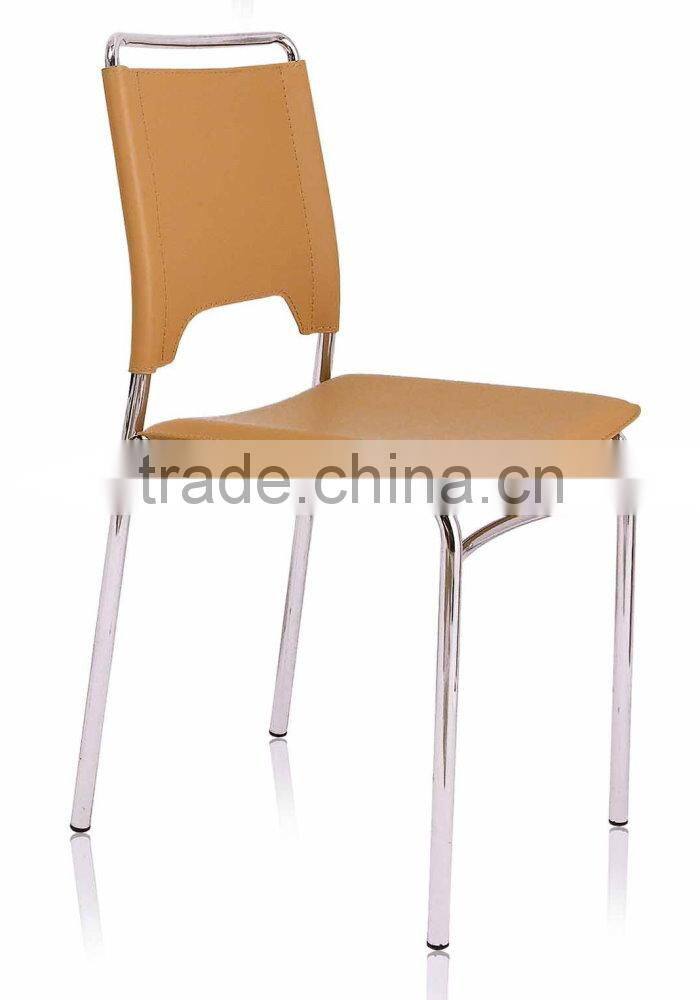 Dining room chair, colorful coffee chair, modern brown leather dining chair