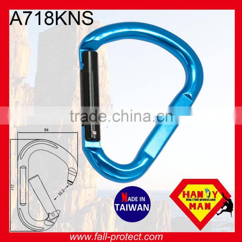 HMS Type Rock Mountaineer Climbing 22KN Aluminum Carabiner For Rescue