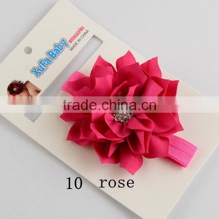 Mini Baby Turban Headband wholesale Top Flower Elastic Headband Baby Hair Accessories Hairband