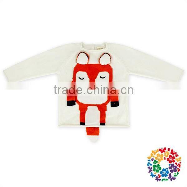 Lovely Fox Print Baby Sweater Knitted Pattern Long Sleeve Sweaters Baby Winter Pullover Sweater
