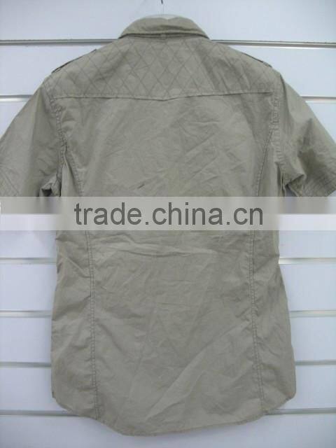 100% Cotton Poplin men's Crinkle Shirts , summer short sleeve shirts