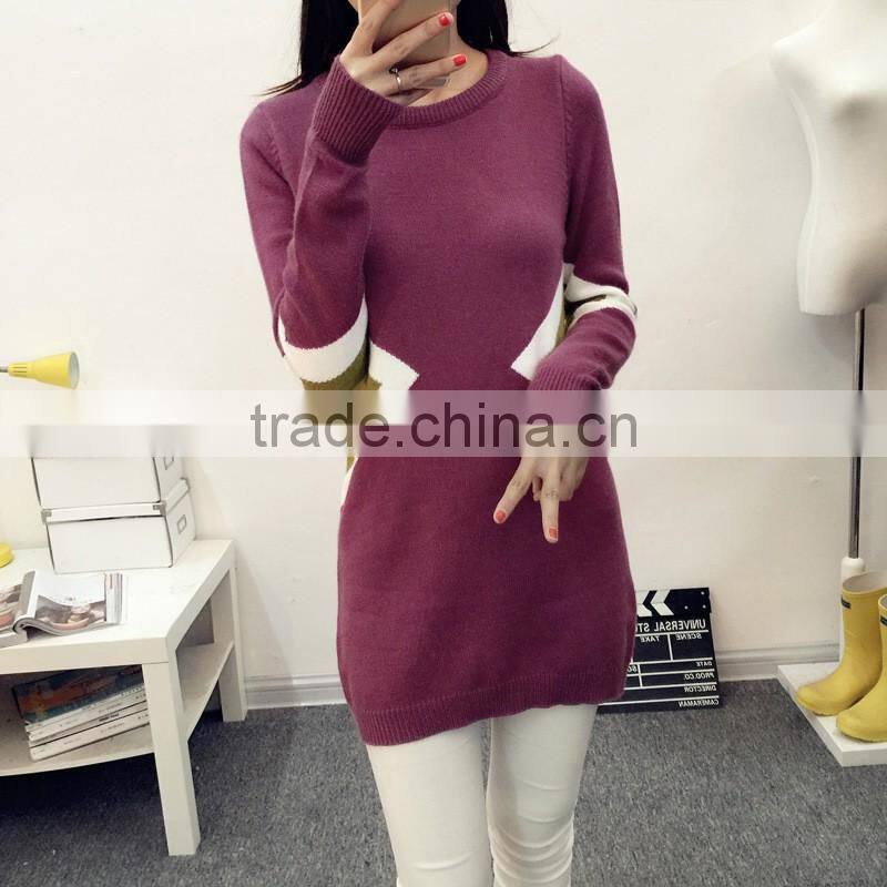 Latest sweater designs fashion long pullover sweater for woman